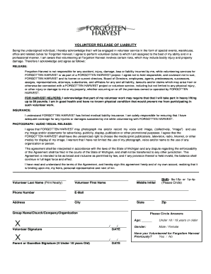 Volunteer Release of Liability
