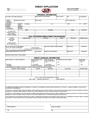 Credit Application Form
