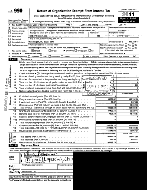 Form 990 Tax Exempt Organization Return