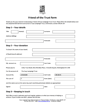 Friend of the Trust Donation Form