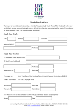 Friend of the Trust Donation Form