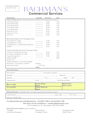 Plant Rental and Purchase Order Form