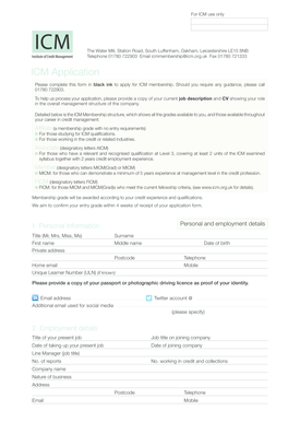 ICM Membership Application Form
