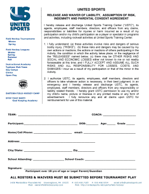 United Sports Liability Waiver and Parental Consent