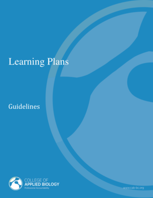 College of Applied Biology Learning Plan Template