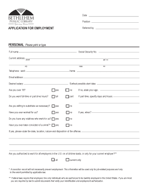 Employment Application Form