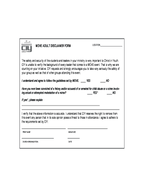 MOVE Adult Disclaimer Form