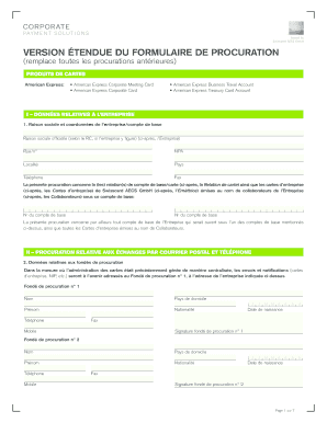 VERSION ÉTENDUE DU FORMULAIRE DE PROCURATION