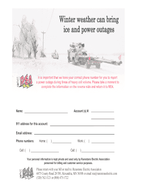 Power Outage Contact Information Form