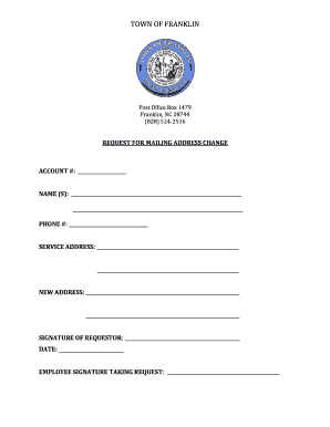 Request for Mailing Address Change