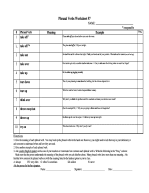 Phrasal Verbs Worksheet