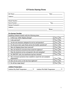 CF Series Startup Form