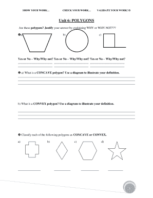 Unit 6: Polygons Worksheet