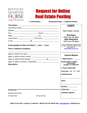 Request for Online Real Estate Posting
