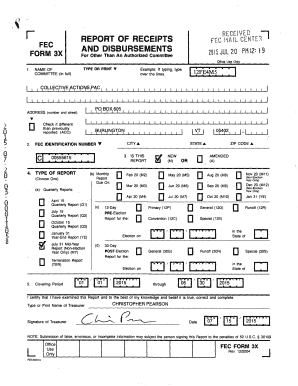 FEC Form 3X Report of Receipts and Disbursements