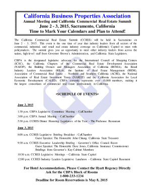 California Commercial Real Estate Summit Registration Form