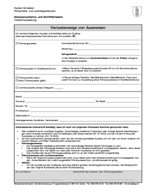 Verlustanzeige von Ausweisen