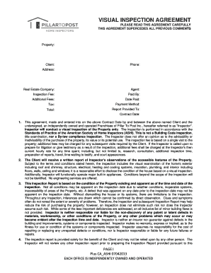 Visual Inspection Agreement