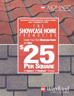 GAF Showcase Home Promotion Rebate Form