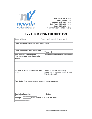 In-Kind Contribution Form