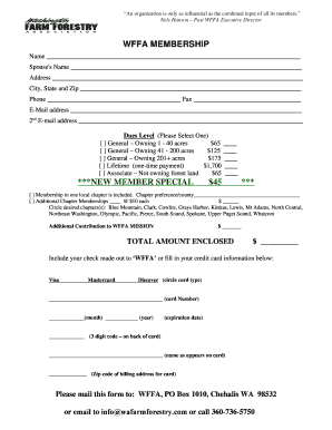 WFFA Membership Application Form