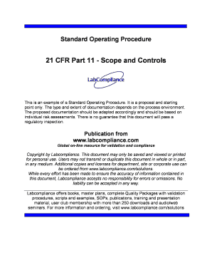 Standard Operating Procedure for 21 CFR Part 11