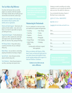 Hospice Volunteer Application Form