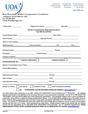 Workers Compensation Referral Authorization