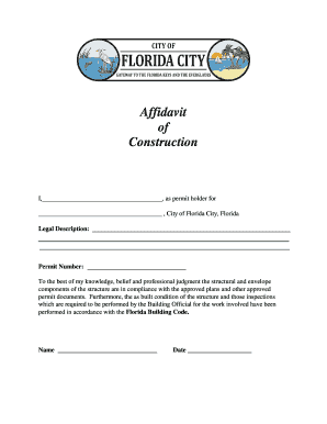 Affidavit of Construction Compliance