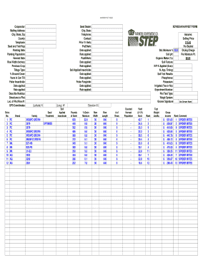 Soybean Harvest Form