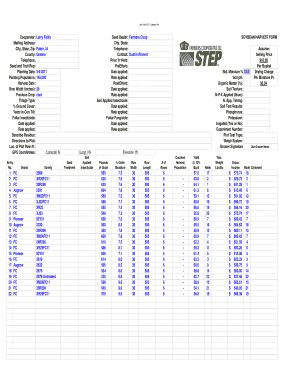 Soybean Harvest Form