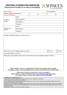 Choir application form