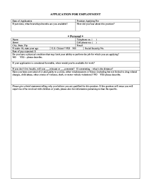 Employment Application Form
