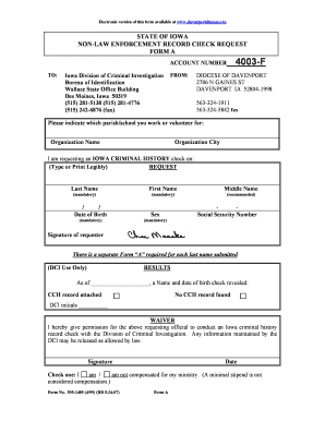 Iowa Non-Law Enforcement Record Check Request
