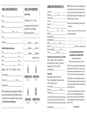 Summer Camp Registration Form