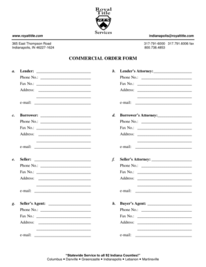 Commercial Order Form