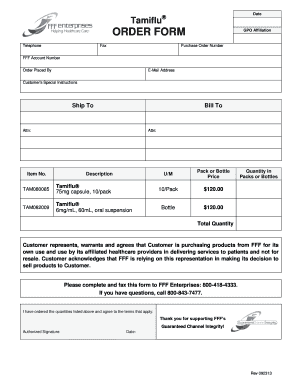 Tamiflu Order Form