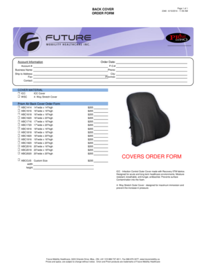 Healthcare Cover Order Form