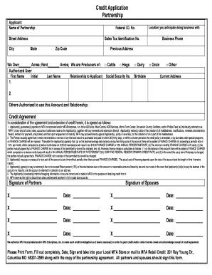 Credit Application for Agricultural Partnership