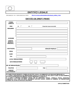 EU Legal Entity Confidentiality Declaration