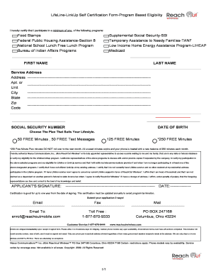 LifeLine-LinkUp Self Certification Form