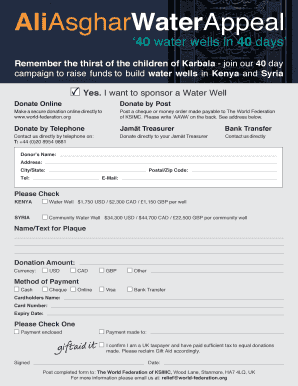 Water Well Donation Form
