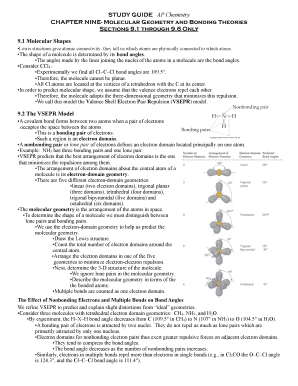 STUDY GUIDE AP Chemistry CHAPTER NINE- Molecular Geometry