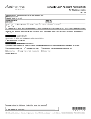Schwab One Account Application for Trust Accounts