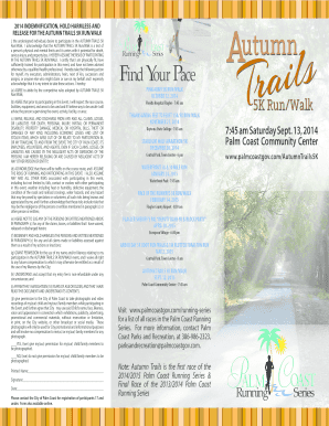 Autumn Trails 5K Run/Walk Indemnification Form
