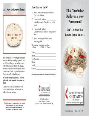 IRA Charitable Rollover Form