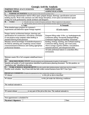Georgia Space Designer Job Description