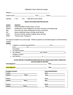 Emergency Health Care Plan