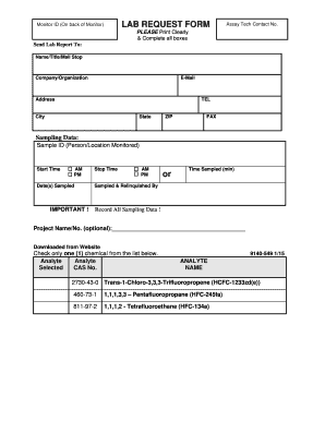 Lab Request Form