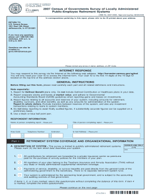 2007 Census of Governments Survey of Locally Administered Public-Employee Retirement Systems